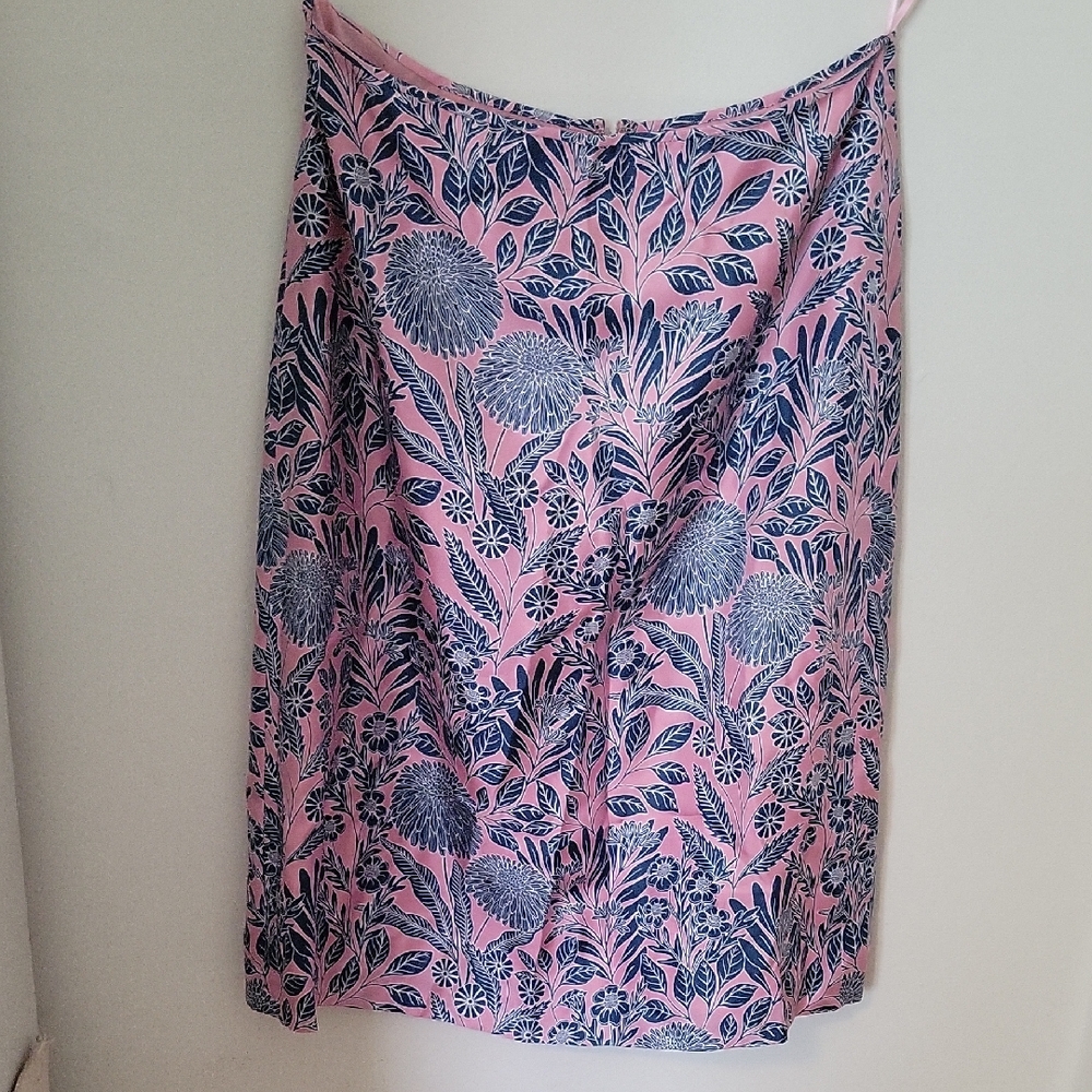 J.Crew X Abigail Borg printed silk skirt, size 4.
